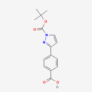 molecular formula C15H16N2O4 B13487810 4-(1-(Tert-butoxycarbonyl)-1H-pyrazol-3-YL)benzoic acid 