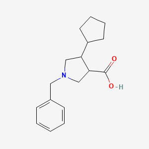 molecular formula C17H23NO2 B13487953 3-Pyrrolidinecarboxylic acid, 4-cyclopentyl-1-(phenylmethyl)-, (3S,4S)- 
