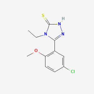 molecular formula C11H12ClN3OS B1348851 5-(5-chloro-2-methoxyphenyl)-4-ethyl-4H-1,2,4-triazole-3-thiol CAS No. 369394-90-1