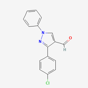 molecular formula C16H11ClN2O B1348857 3-(4-Chlorophenyl)-1-phenyl-1H-pyrazole-4-carbaldehyde CAS No. 36663-00-0