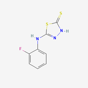 molecular formula C8H6FN3S2 B1348863 5-(2-氟苯基氨基)-[1,3,4]噻二唑-2-硫醇 CAS No. 73310-96-0