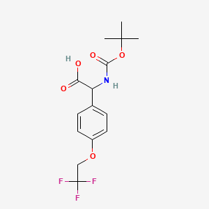 molecular formula C15H18F3NO5 B13488671 2-{[(Tert-butoxy)carbonyl]amino}-2-[4-(2,2,2-trifluoroethoxy)phenyl]acetic acid 