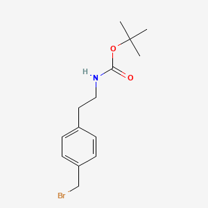 molecular formula C14H20BrNO2 B13488676 tert-butyl N-{2-[4-(bromomethyl)phenyl]ethyl}carbamate 