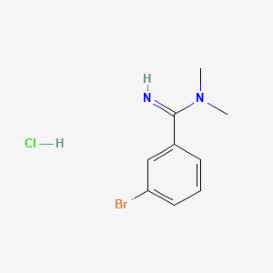 molecular formula C9H12BrClN2 B13488717 3-bromo-N,N-dimethylbenzene-1-carboximidamidehydrochloride 