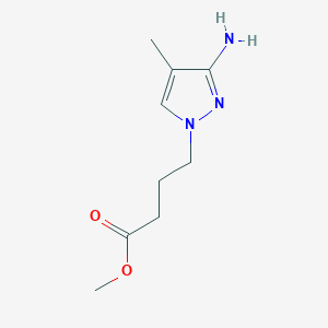 molecular formula C9H15N3O2 B13488926 Methyl 4-(3-amino-4-methyl-1h-pyrazol-1-yl)butanoate 