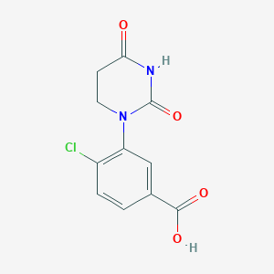 molecular formula C11H9ClN2O4 B13489152 4-Chloro-3-(2,4-dioxotetrahydropyrimidin-1(2H)-yl)benzoic acid 