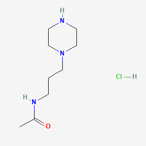 molecular formula C9H20ClN3O B13489162 N-[3-(piperazin-1-yl)propyl]acetamide hydrochloride 