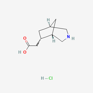 molecular formula C9H16ClNO2 B13489392 rac-2-[(1R,5R,6R)-3-azabicyclo[3.2.1]octan-6-yl]acetic acid hydrochloride 