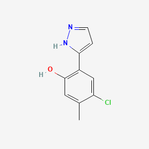 molecular formula C10H9ClN2O B1348972 4-chloro-5-methyl-2-(1H-pyrazol-5-yl)phenol CAS No. 206986-84-7