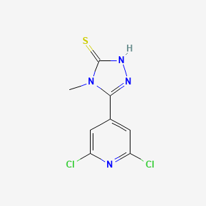 molecular formula C8H6Cl2N4S B1348989 5-(2,6-Dichloropyridin-4-yl)-4-methyl-4H-1,2,4-triazole-3-thiol CAS No. 266679-15-6