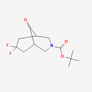 molecular formula C13H19F2NO3 B13489938 Tert-butyl 7,7-difluoro-9-oxo-3-azabicyclo[3.3.1]nonane-3-carboxylate 