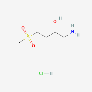 molecular formula C5H14ClNO3S B13489943 1-Amino-4-methanesulfonylbutan-2-ol hydrochloride 