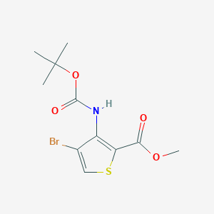 molecular formula C11H14BrNO4S B13489973 Methyl 4-bromo-3-((tert-butoxycarbonyl)amino)thiophene-2-carboxylate 