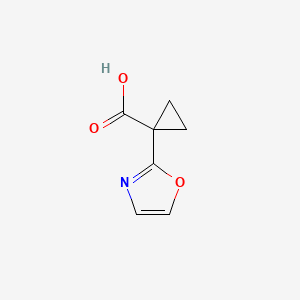 molecular formula C7H7NO3 B13489994 1-(1,3-Oxazol-2-yl)cyclopropane-1-carboxylic acid 