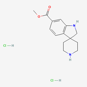 molecular formula C14H20Cl2N2O2 B13490050 Methyl 1,2-dihydrospiro[indole-3,4'-piperidine]-6-carboxylate dihydrochloride 