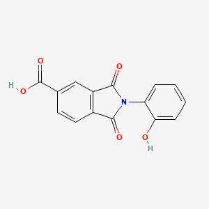 molecular formula C15H9NO5 B1349008 2-(2-Hydroxyphenyl)-1,3-dioxoisoindoline-5-carboxylic acid CAS No. 312746-96-6