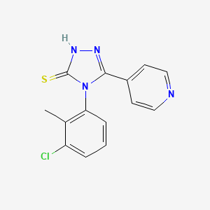 molecular formula C14H11ClN4S B1349015 4-(3-Chloro-2-methyl-phenyl)-5-pyridin-4-yl-4H-[1,2,4]triazole-3-thiol CAS No. 380335-54-6