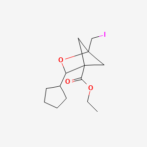 molecular formula C14H21IO3 B13490157 Ethyl 3-cyclopentyl-1-(iodomethyl)-2-oxabicyclo[2.1.1]hexane-4-carboxylate 