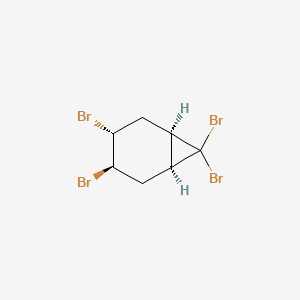 molecular formula C7H8Br4 B13490312 rac-(1R,3R,4R,6S)-3,4,7,7-tetrabromobicyclo[4.1.0]heptane 