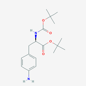 molecular formula C18H28N2O4 B13490313 tert-butyl (2R)-3-(4-aminophenyl)-2-{[(tert-butoxy)carbonyl]amino}propanoate 