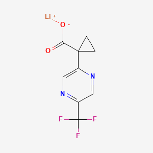 molecular formula C9H6F3LiN2O2 B13490402 Lithium(1+) 1-[5-(trifluoromethyl)pyrazin-2-yl]cyclopropane-1-carboxylate 