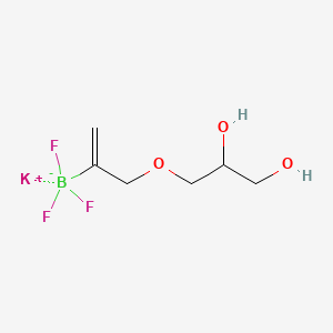 molecular formula C6H11BF3KO3 B13490460 Potassium (3-(2,3-dihydroxypropoxy)prop-1-en-2-yl)trifluoroborate 