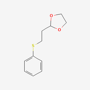 molecular formula C11H14O2S B13490477 1,3-Dioxolane, 2-[2-(phenylthio)ethyl]- CAS No. 56161-48-9