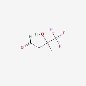 molecular formula C5H7F3O2 B13490513 4,4,4-Trifluoro-3-hydroxy-3-methylbutanal 