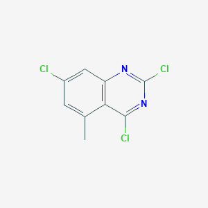 molecular formula C9H5Cl3N2 B13490539 2,4,7-Trichloro-5-methylquinazoline 