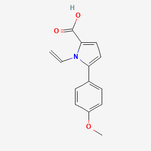 molecular formula C14H13NO3 B1349057 5-(4-Methoxy-phenyl)-1-vinyl-1H-pyrrole-2-carboxylic acid CAS No. 131172-68-4