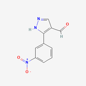 molecular formula C10H7N3O3 B1349063 3-(3-nitrophenyl)-1H-pyrazole-4-carbaldehyde CAS No. 26033-25-0