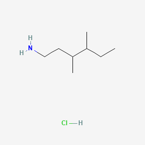 molecular formula C8H20ClN B13490659 3,4-Dimethylhexan-1-amine hydrochloride 