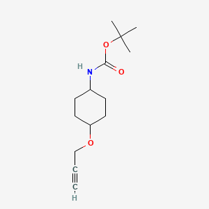 molecular formula C14H23NO3 B13490690 tert-butyl N-[(1r,4r)-4-(prop-2-yn-1-yloxy)cyclohexyl]carbamate, trans 