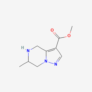 molecular formula C9H13N3O2 B13490739 Methyl 6-methyl-4,5,6,7-tetrahydropyrazolo[1,5-a]pyrazine-3-carboxylate 