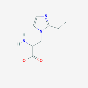 molecular formula C9H15N3O2 B13490832 Methyl 2-amino-3-(2-ethyl-1h-imidazol-1-yl)propanoate 