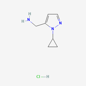 molecular formula C7H12ClN3 B13490841 1-(1-cyclopropyl-1H-pyrazol-5-yl)methanamine hydrochloride 