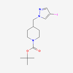 molecular formula C14H22IN3O2 B13490867 tert-butyl 4-[(4-iodo-1H-pyrazol-1-yl)methyl]piperidine-1-carboxylate 