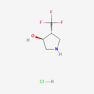 molecular formula C5H9ClF3NO B13491057 rac-(3R,4S)-4-(trifluoromethyl)pyrrolidin-3-ol hydrochloride 