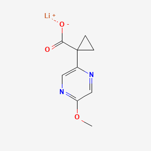 molecular formula C9H9LiN2O3 B13491088 Lithium(1+) 1-(5-methoxypyrazin-2-yl)cyclopropane-1-carboxylate 