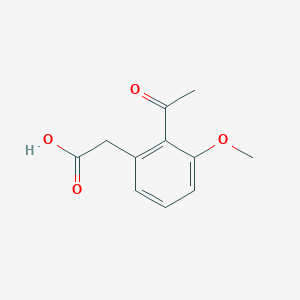 molecular formula C11H12O4 B1349125 2-(2-Acetyl-3-methoxyphenyl)acetic acid 