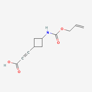 molecular formula C11H13NO4 B13491474 rel-3-((1S,3s)-3-(((allyloxy)carbonyl)amino)cyclobutyl)propiolic acid 
