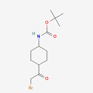 molecular formula C13H22BrNO3 B13491491 trans-[4-(2-Bromoacetyl)cyclohexyl]carbamic acid tert-butyl ester 