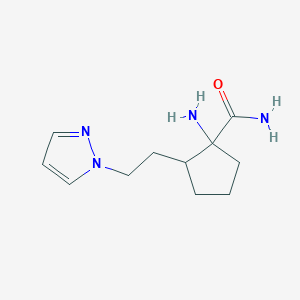 molecular formula C11H18N4O B13491617 2-(2-(1h-Pyrazol-1-yl)ethyl)-1-aminocyclopentane-1-carboxamide 