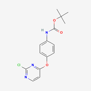 molecular formula C15H16ClN3O3 B13491624 Tert-butyl 4-(2-chloropyrimidin-4-yloxy)phenylcarbamate 
