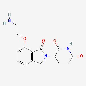 molecular formula C15H17N3O4 B13491713 3-[7-(2-Aminoethoxy)-1-oxo-isoindolin-2-yl]piperidine-2,6-dione 