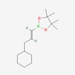 molecular formula C15H27BO2 B13491731 (E)-2-(3-Cyclohexylprop-1-en-1-yl)-4,4,5,5-tetramethyl-1,3,2-dioxaborolane 