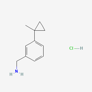 molecular formula C11H16ClN B13491790 (3-(1-Methylcyclopropyl)phenyl)methanamine hydrochloride 