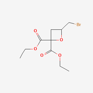 molecular formula C10H15BrO5 B13491848 2,2-Diethyl 4-(bromomethyl)oxetane-2,2-dicarboxylate 