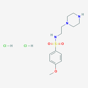 molecular formula C13H23Cl2N3O3S B13491864 4-methoxy-N-[2-(piperazin-1-yl)ethyl]benzene-1-sulfonamide dihydrochloride 