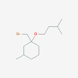 molecular formula C13H25BrO B13492025 1-(Bromomethyl)-1-(isopentyloxy)-3-methylcyclohexane 